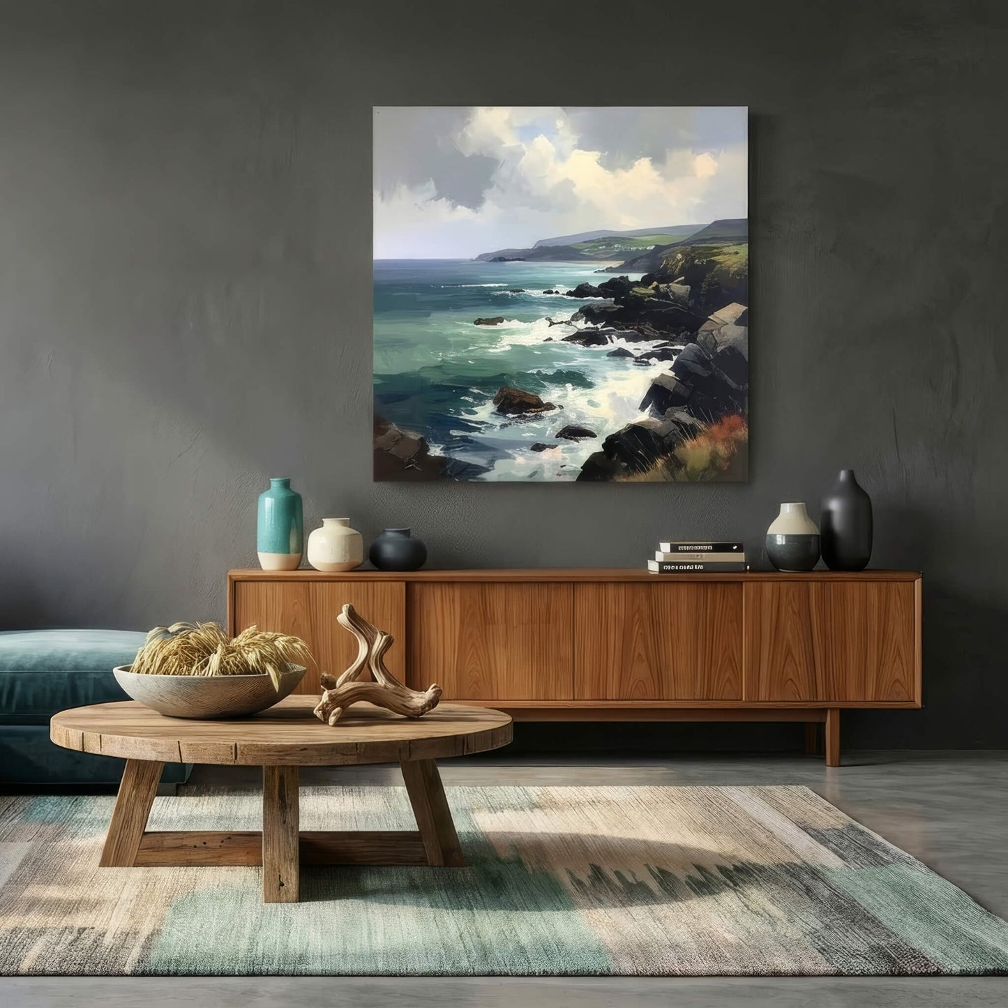 Clifftop Breeze, Canvas Print, 82 × 82cm