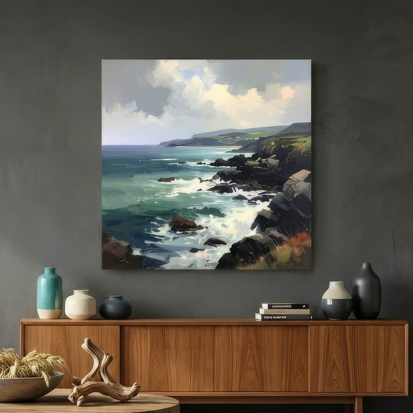 Clifftop Breeze, Canvas Print, 82 × 82cm