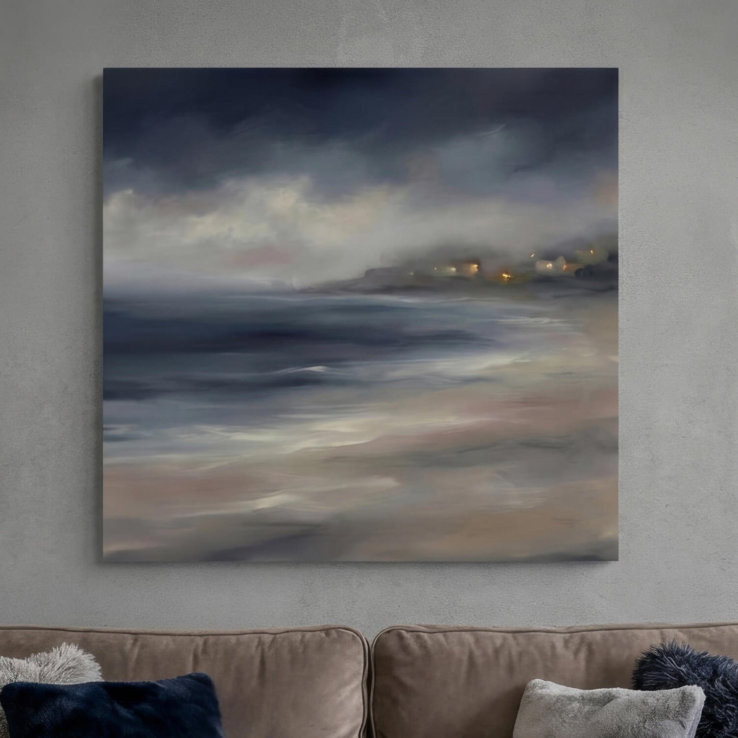 Nightfall by the Sea, Canvas Print, 82 × 82cm