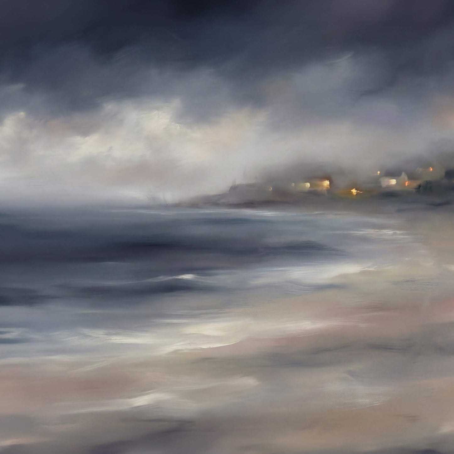 Nightfall by the Sea, Canvas Print, 82 × 82cm