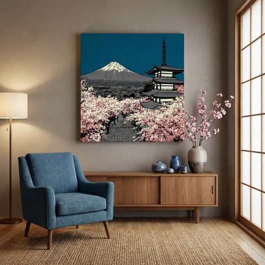 Fuji in Bloom, Canvas Print, 82 × 82cm
