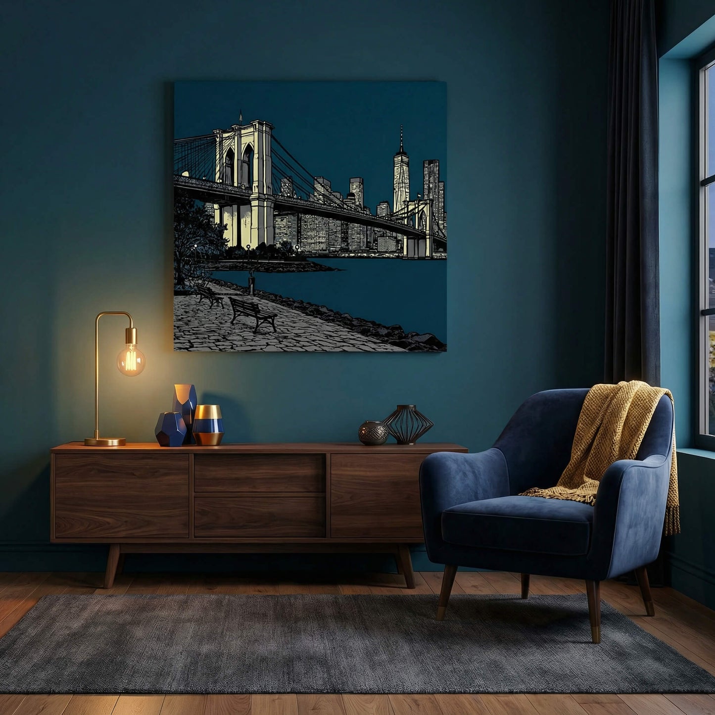 Brooklyn Nights, Canvas Print, 82 × 82cm