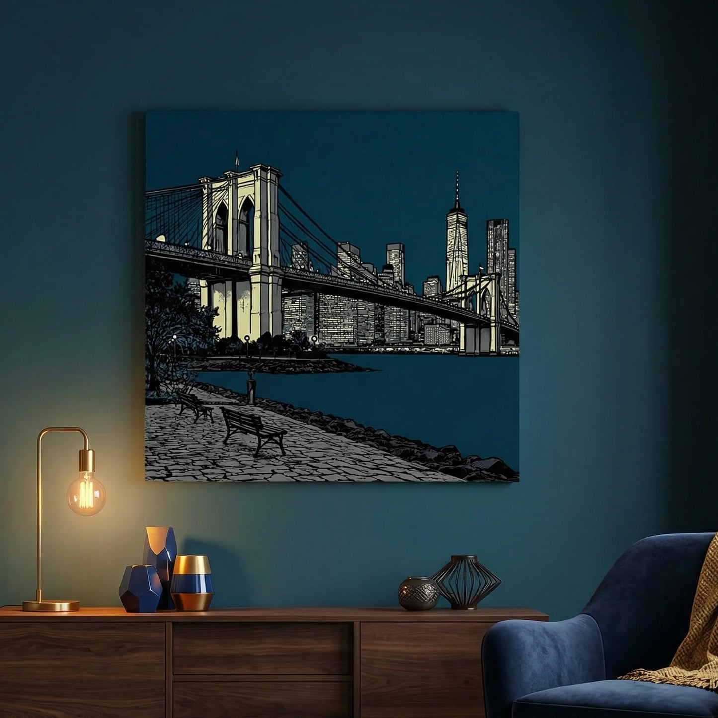 Brooklyn Nights, Canvas Print, 82 × 82cm
