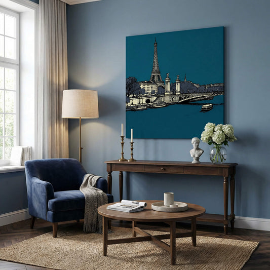 Seine at Sundown, Canvas Print, 82 × 82cm