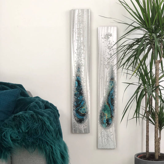 Angel Tears Crystal Glass Set, Teal