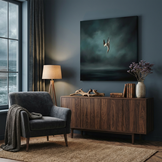 Midnight Dive, Canvas Print, 82 × 82cm