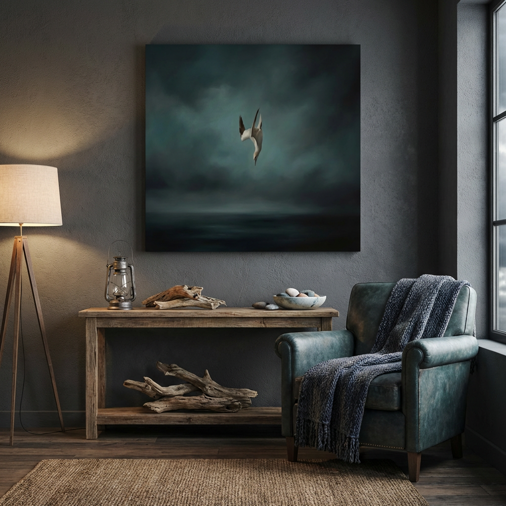 Midnight Dive, Canvas Print, 82 × 82cm