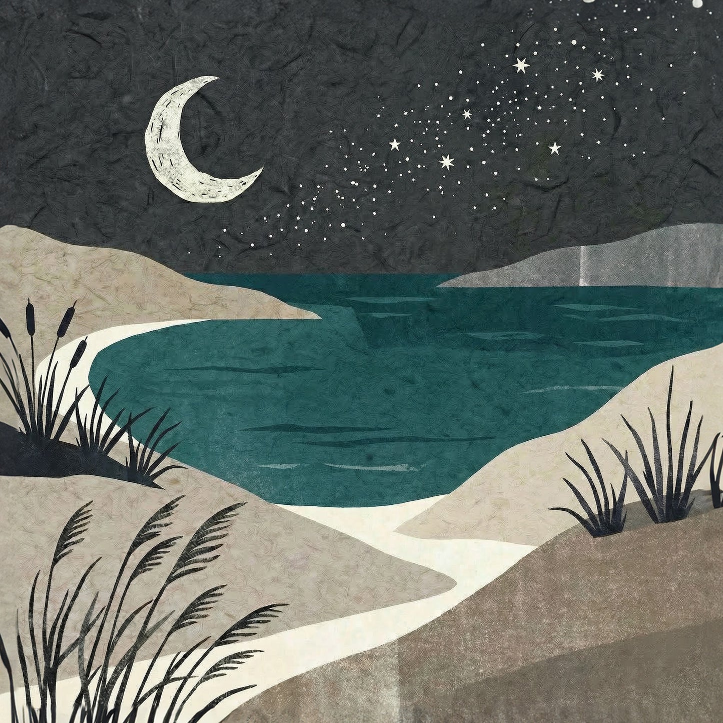 Lunar Tides, Canvas Print, 82 × 82cm