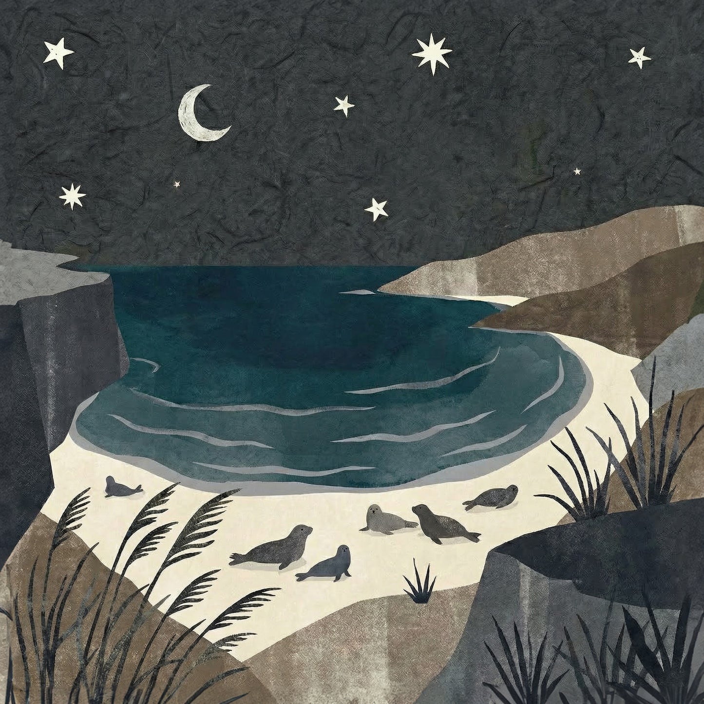 Twilight Cove, Canvas Print, 82 × 82cm