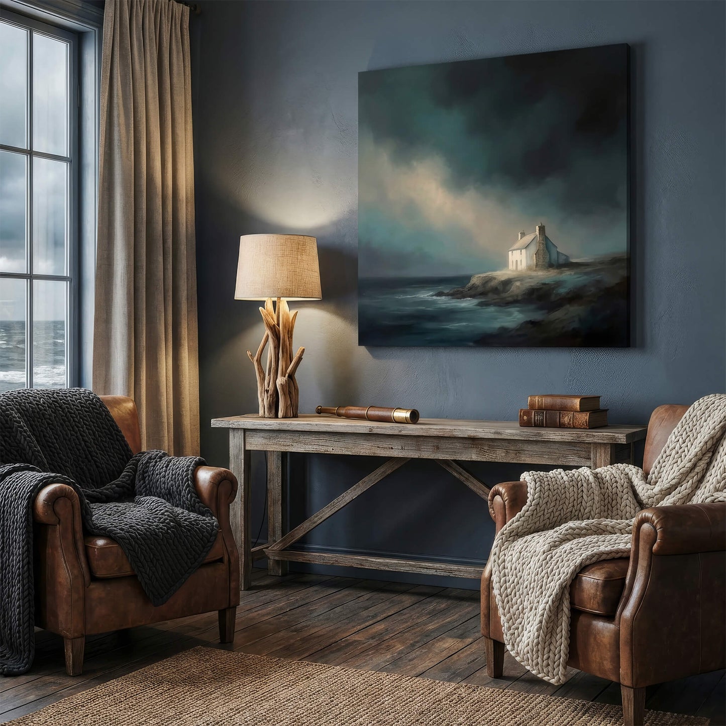 Haven on the Rocks, Canvas Print, 82 × 82cm