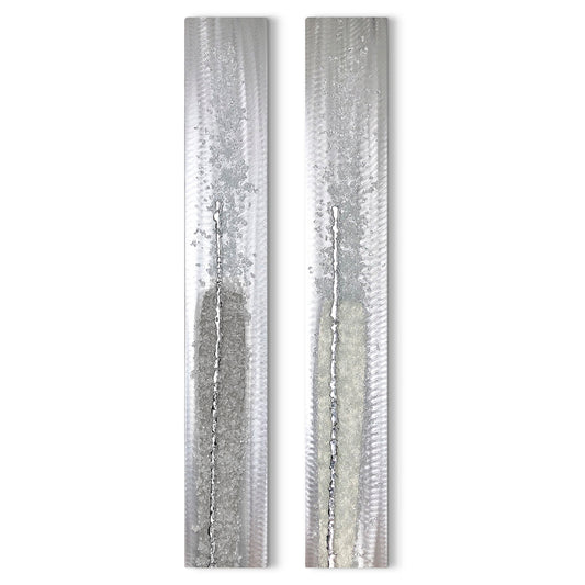 Luxe Tall Crystal Glass Set, Grey & White