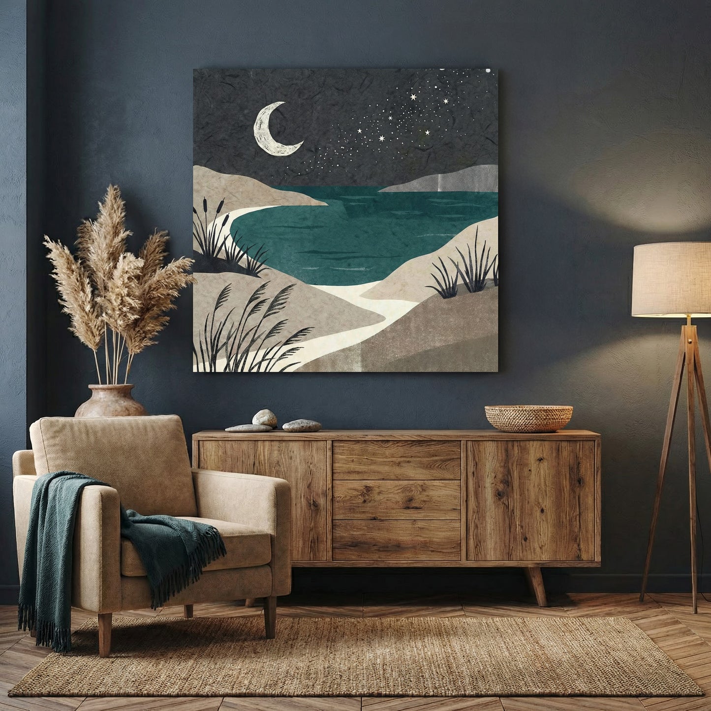 Lunar Tides, Canvas Print, 82 × 82cm